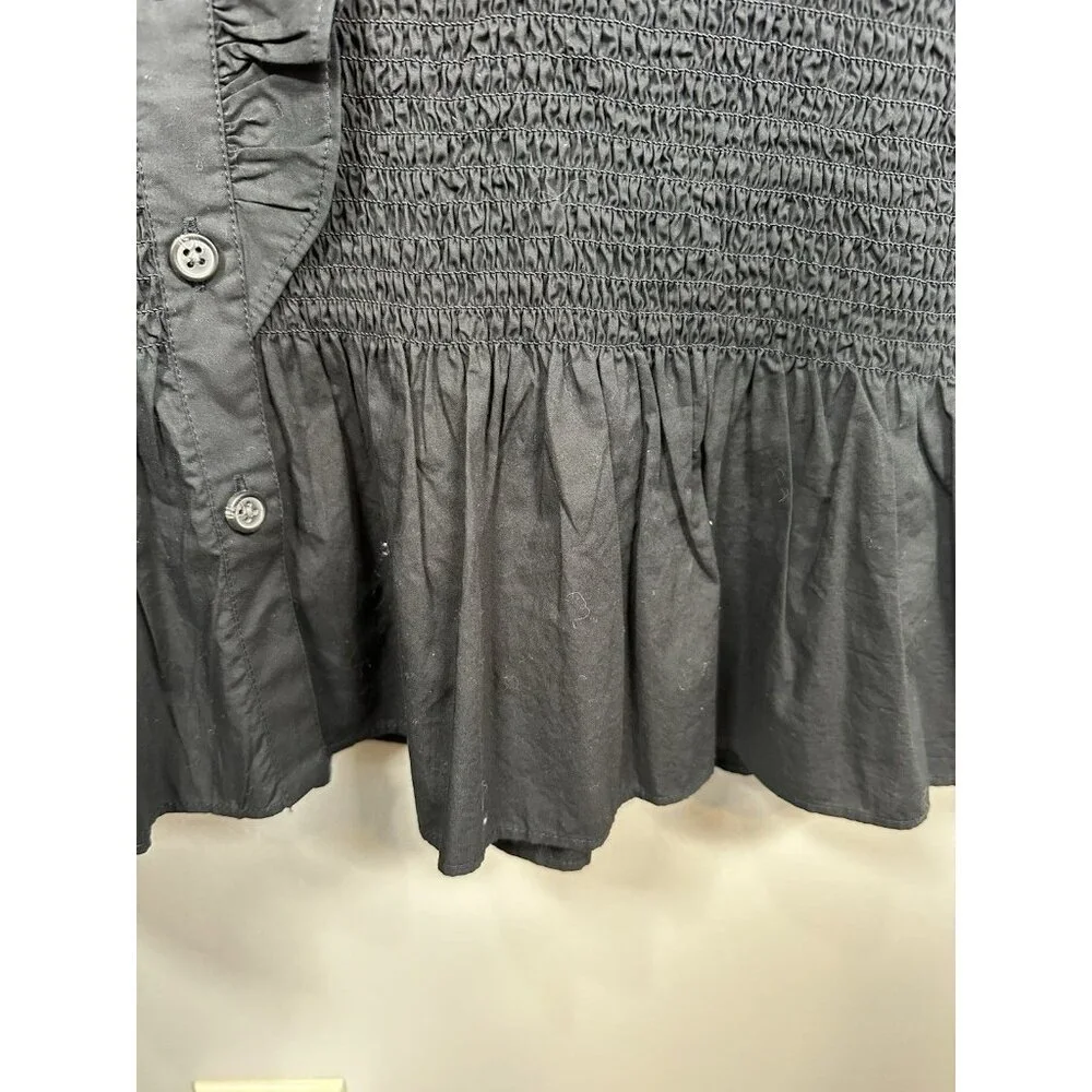 J. Crew Factory Black Textured Ruffle Mini Dress - Picture 5 of 11
